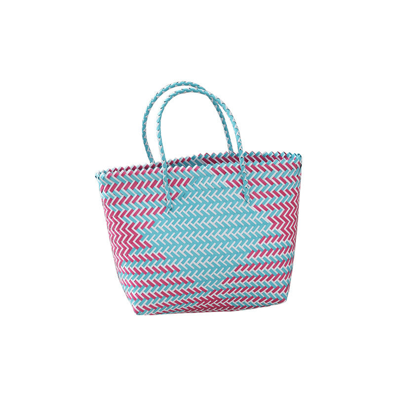 Woven Chevron Pattern Large Beach Tote Bag