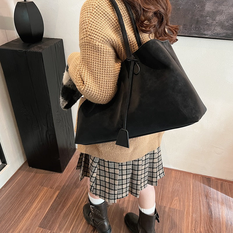 Western Oversized Solid PU Tote Bag