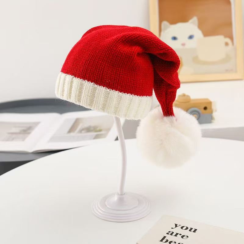 Christmas Santa Knit Pom Pom Hats for Kids and Adults