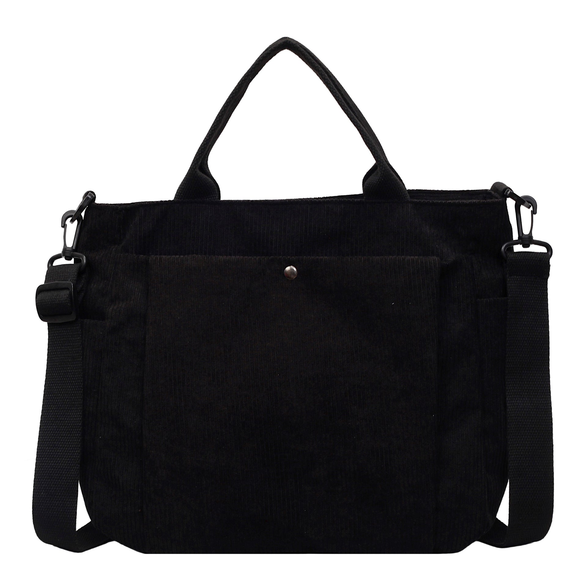 Corduroy Multi-Pocket Convertible Shoulder Tote Bag