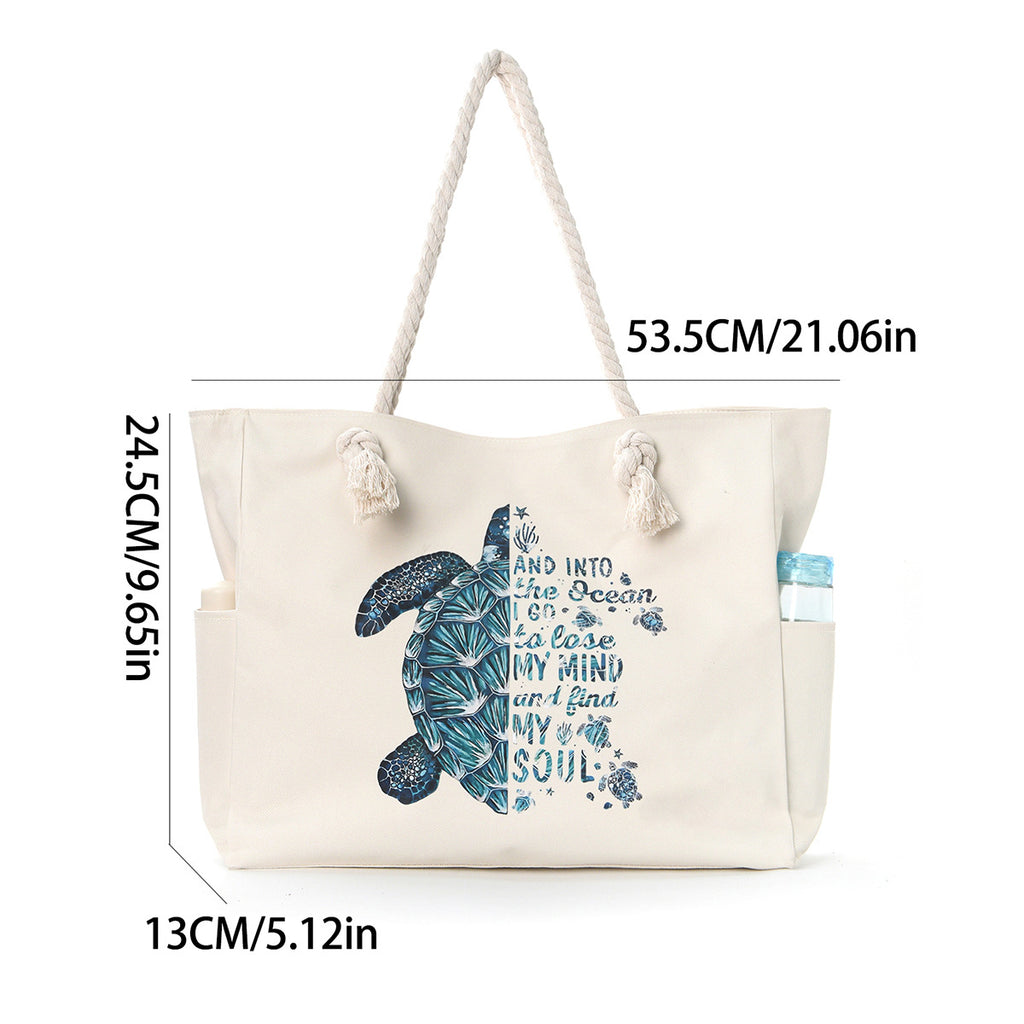 Women Large Capacity Beach Canvas Underarm Bag
