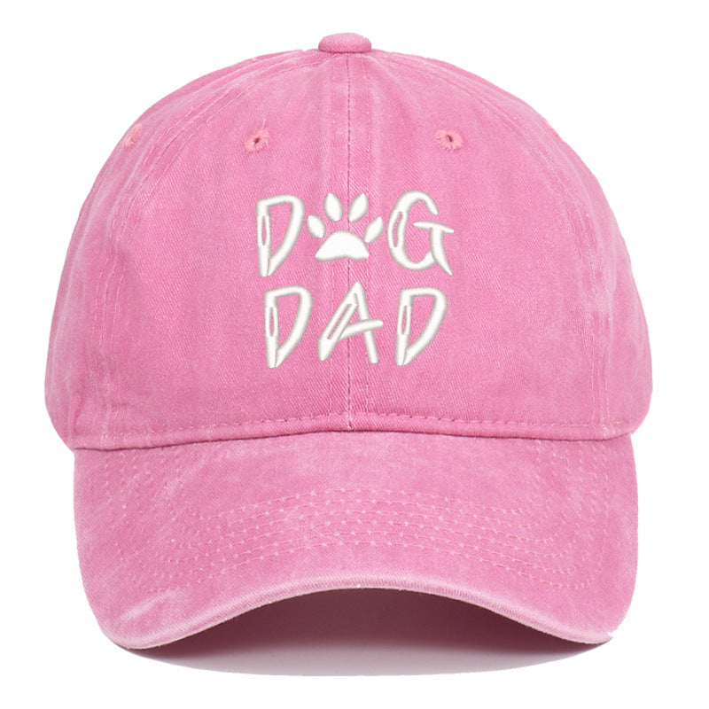 Washed Pure Cotton Embroidered Large Brim Cap