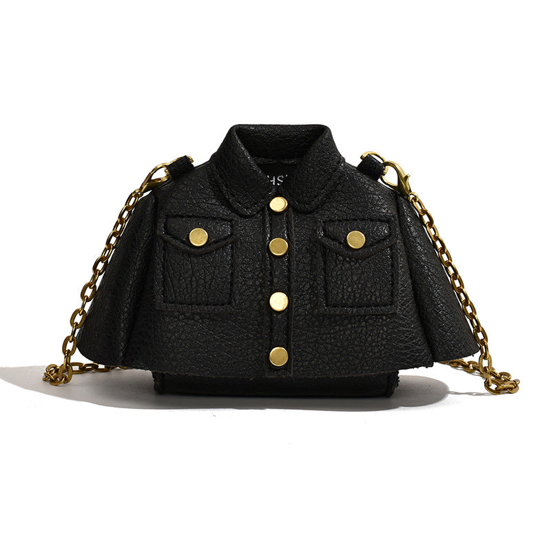Jacket-Shaped Mini PU Leather Crossbody Bag