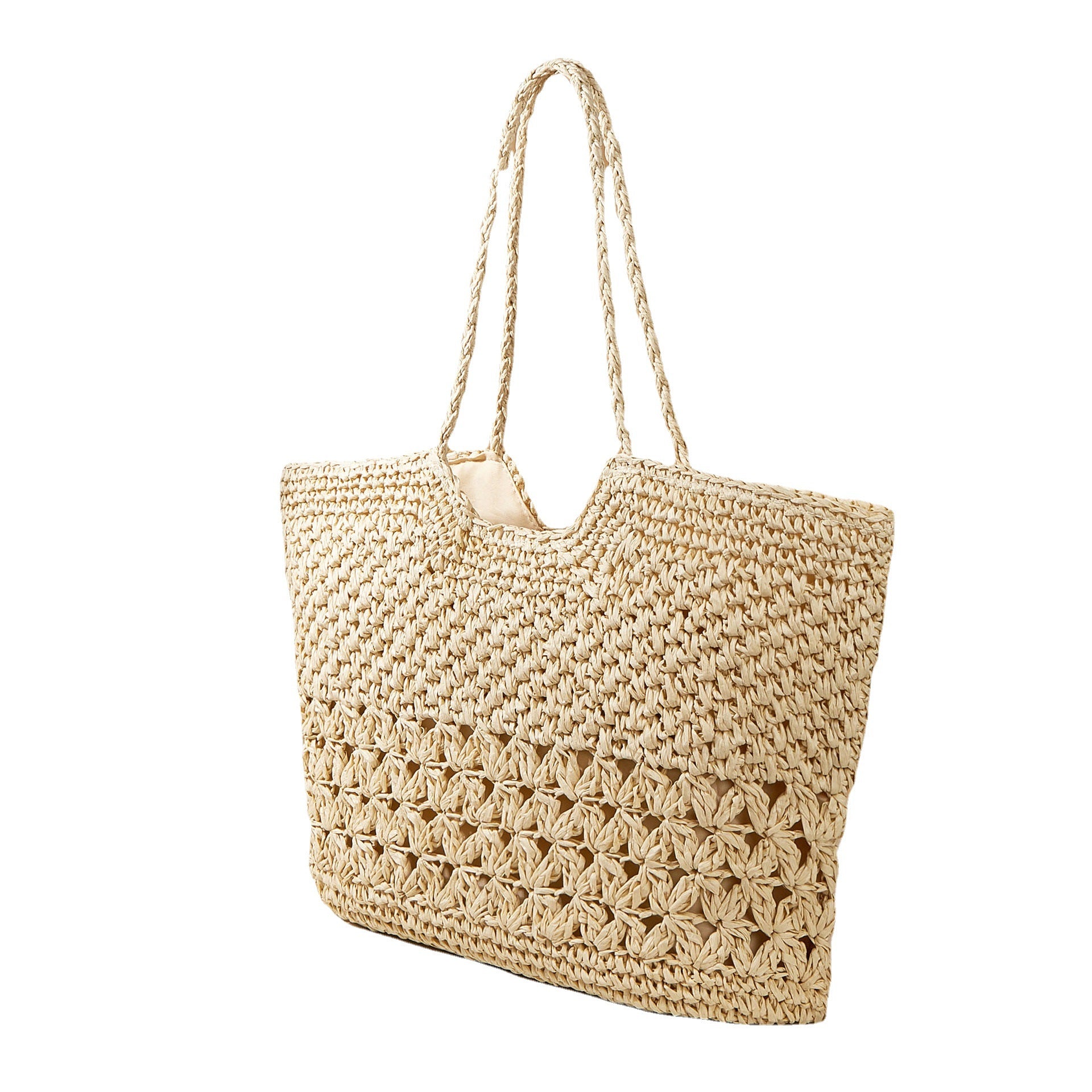 Hollow Woven Straw Shopping Beach Bag