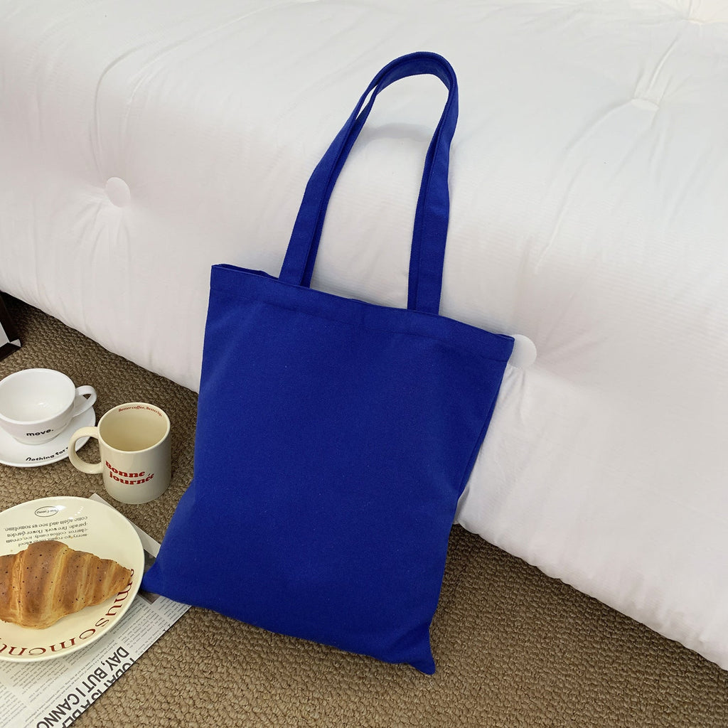 2026 Women  Colored Blank Canvas Tote Bag