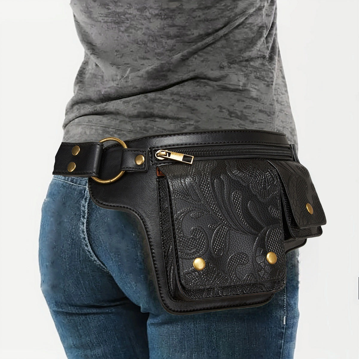Retro Motorcycle Outdoor Sports Waist Shoulder Bag