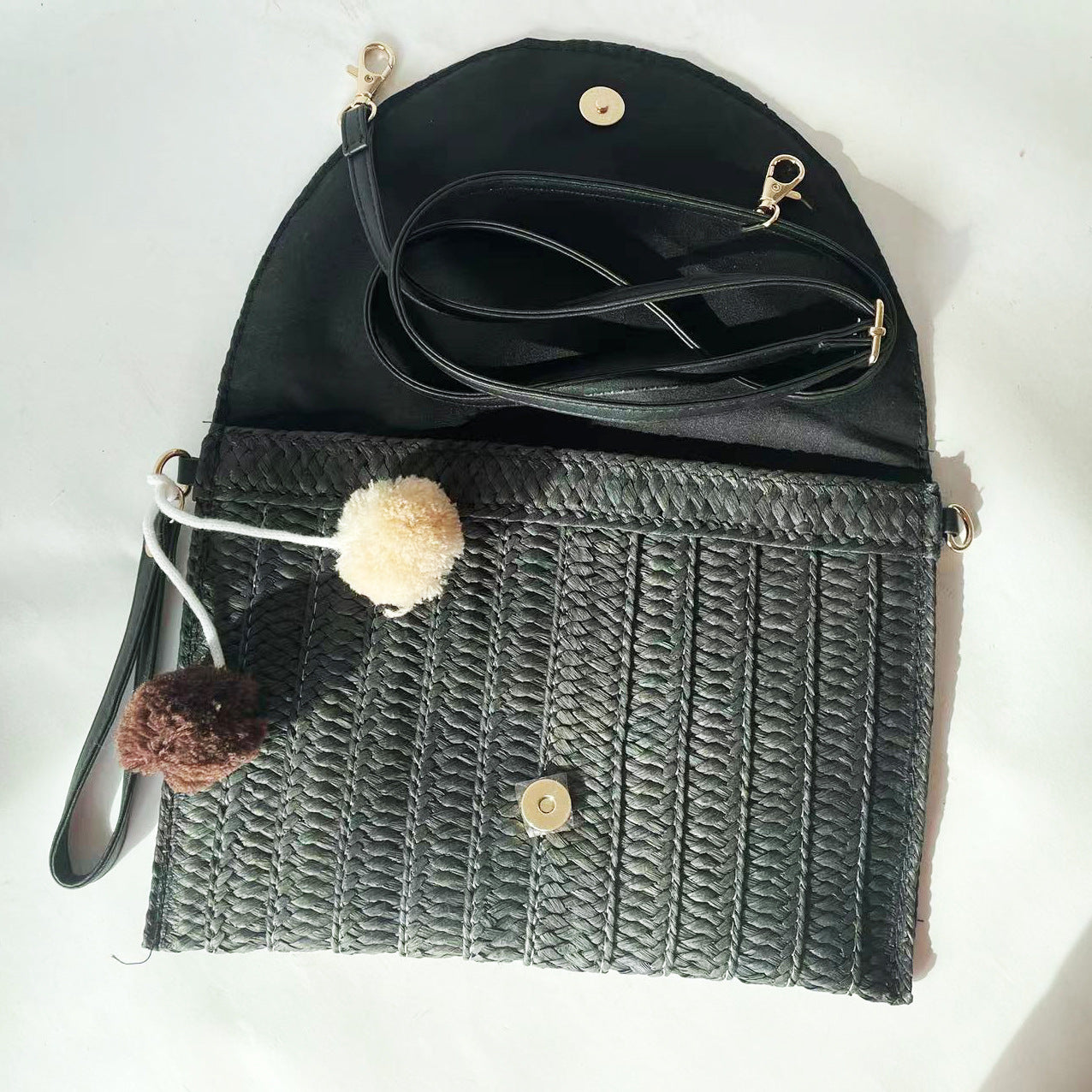 Ball Clutch Straw Woven Beach Bag