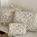 Corduroy All-Over Floral Cosmetic Bag