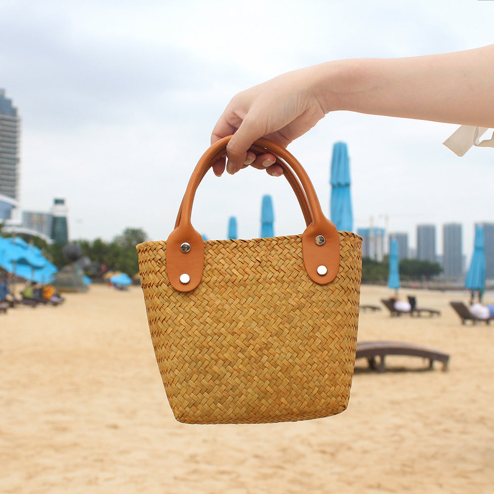 Straw Handwoven Hand-Carrying Mini Beach Bag