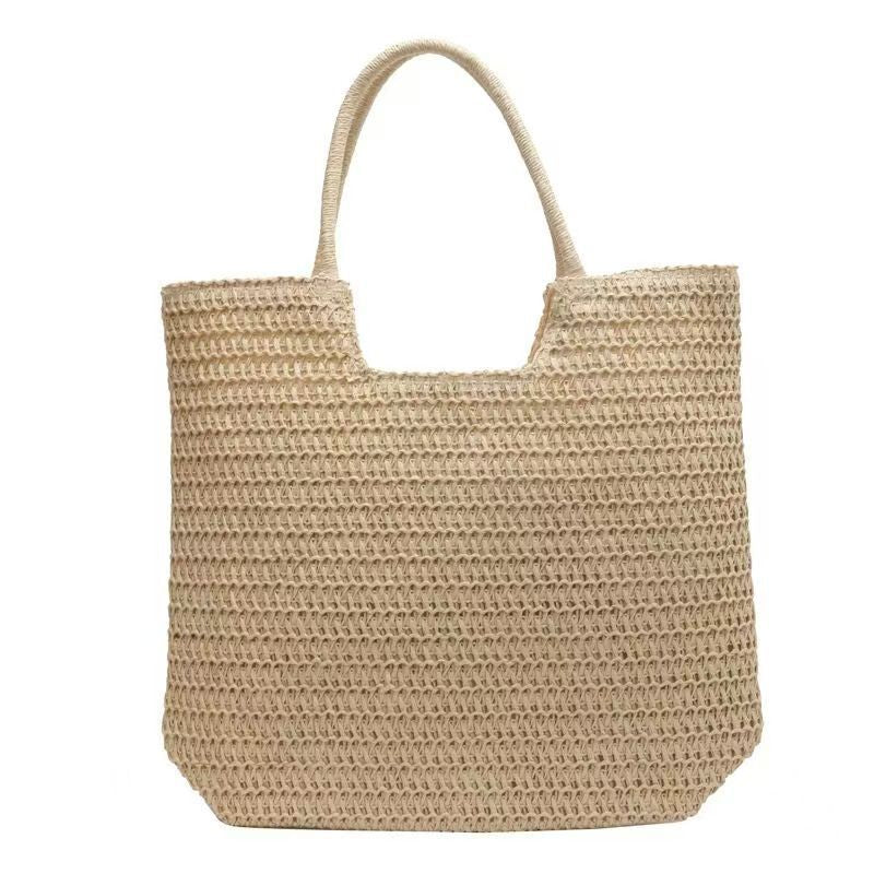 Large Capacity Straw Woven Commuter Beach Tote Bag