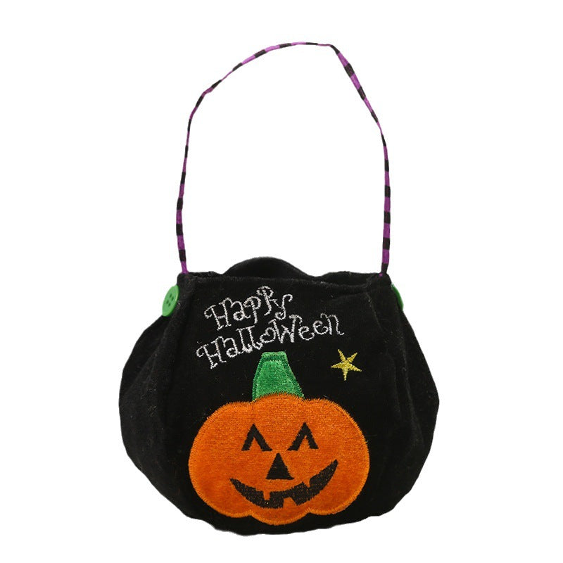 Halloween Plush Trick-or-Treat Embroidered Character Bucket Bag