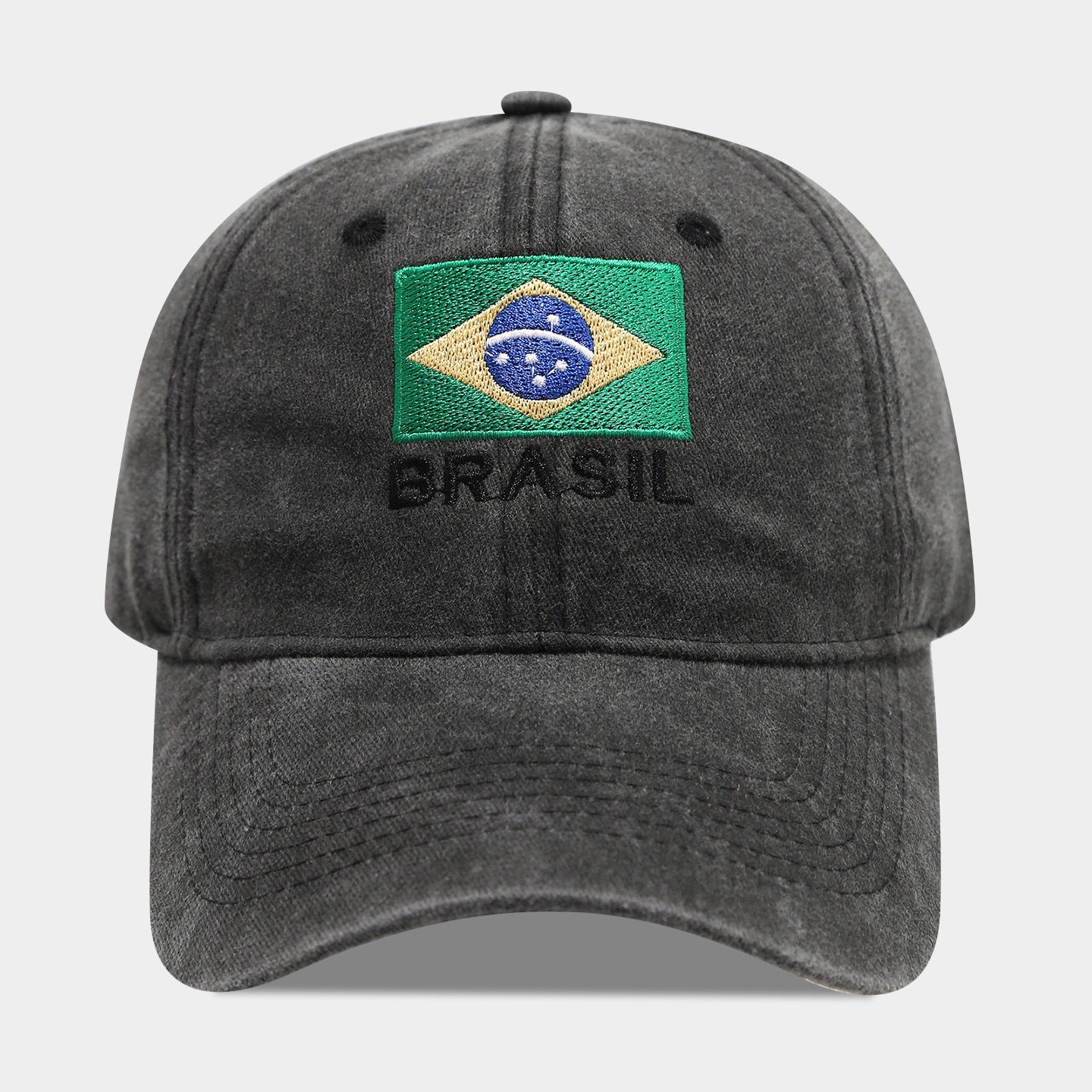 World Cup Flag Embroidered Black Baseball Cap