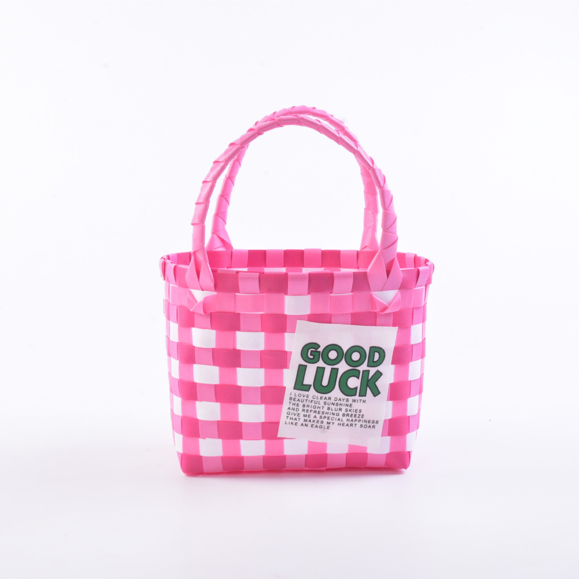 Plastic Woven Small Square Handbag Souvenir Bag