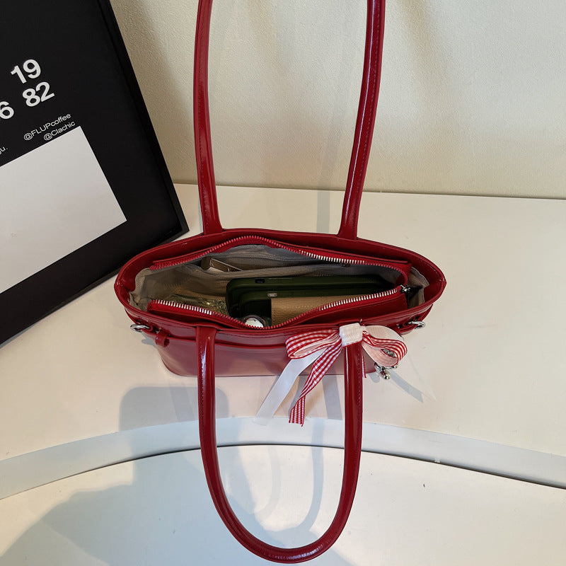 Sweet Mini Shoulder Bag with Bow Detail and Belt Buckle