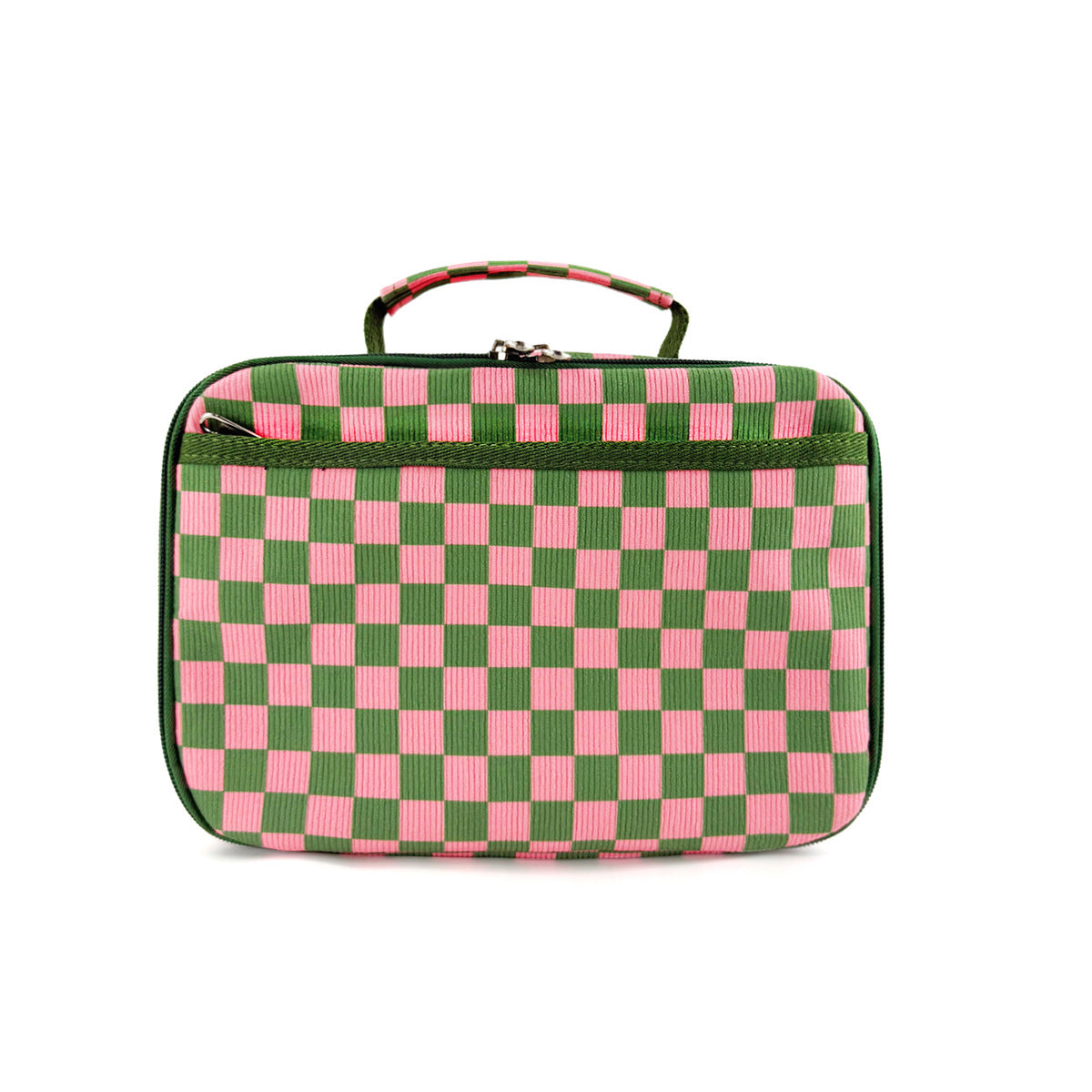 Corduroy Checkerboard Insulated Portable Lunch Bag