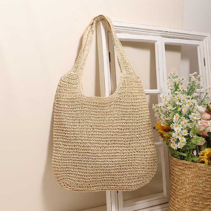 Handwoven Crochet Mesh Knit Shoulder Tote Bag