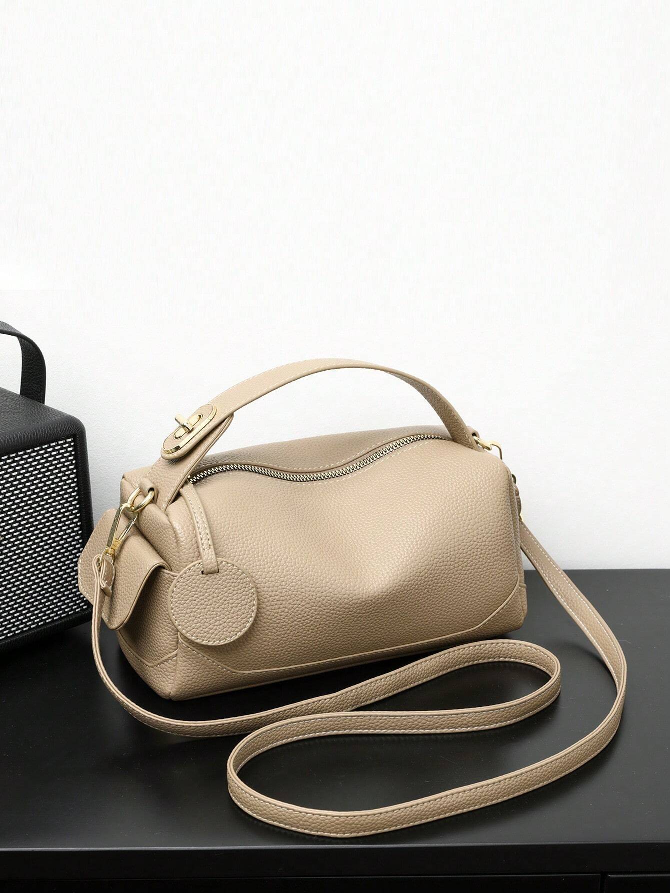 Soft PU Leather Top Handle Crossbody Bag