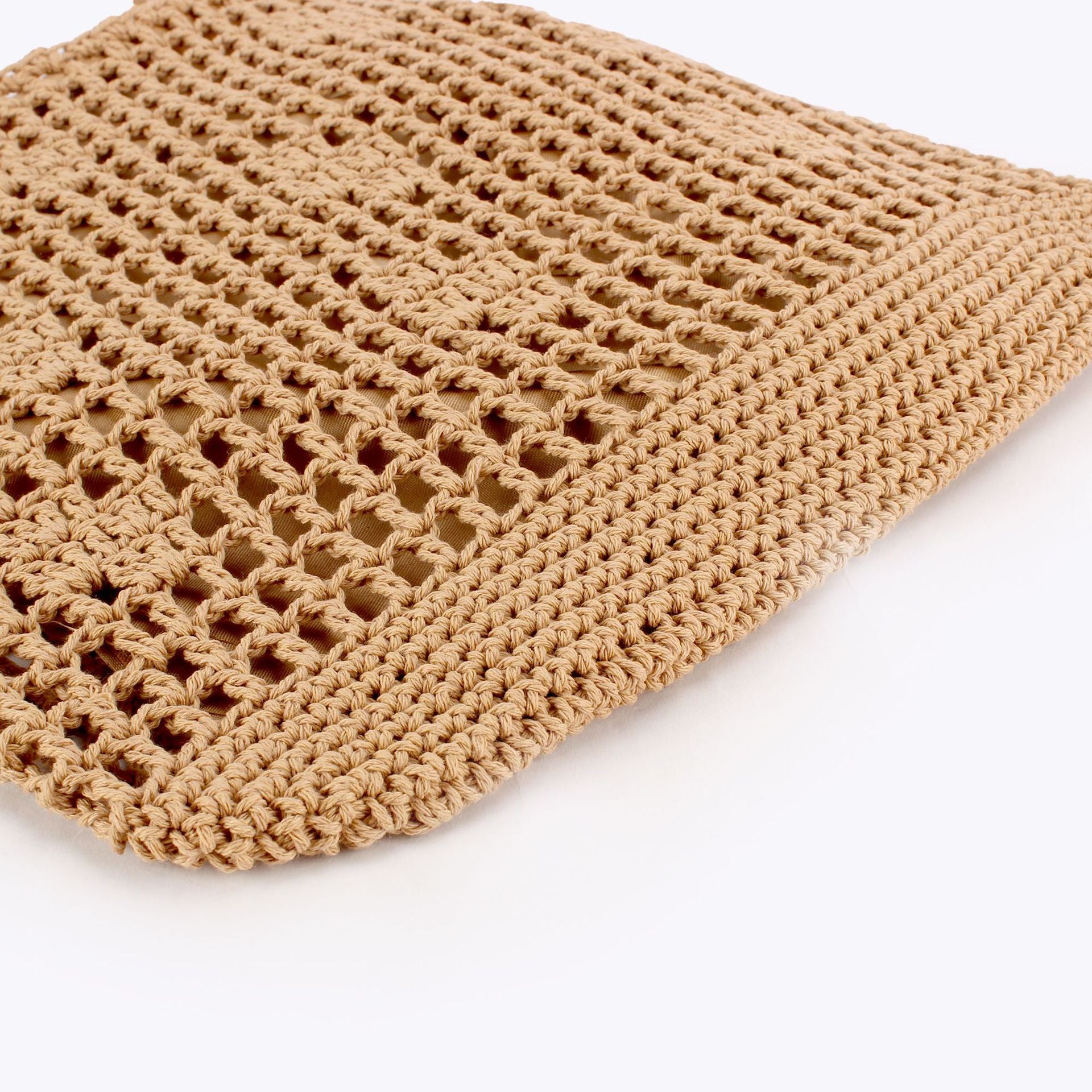 Boho Openwork Hand Crocheted Cotton Rope Shoulder Tote Bag