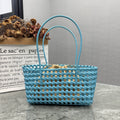 Candy Color Hollow Woven One-Shoulder Beach Bag