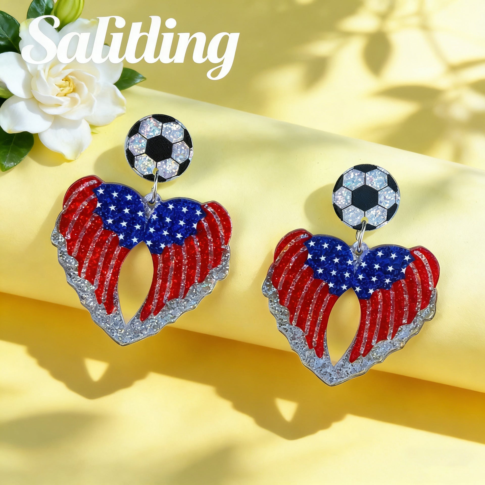 World Cup USA Flag Acrylic Independence Day Earrings