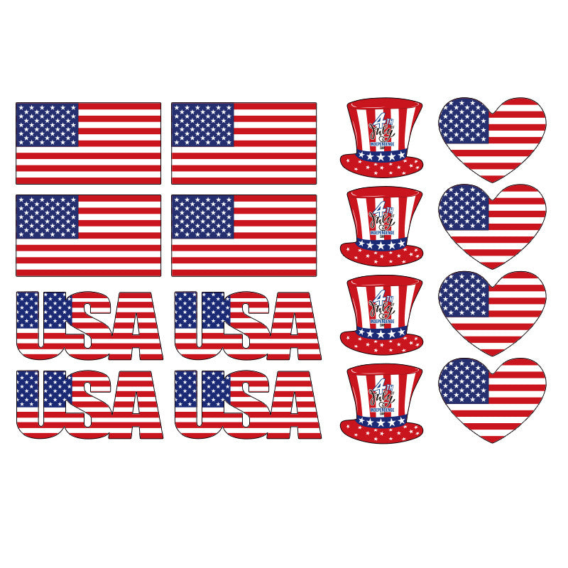 Independence Day USA 250th Flag Love Face Sticker