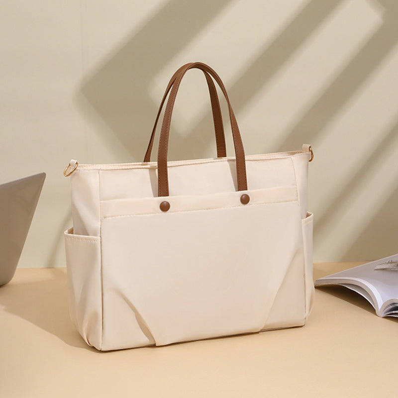 Lightweight Large Quilted Nylon Laptop Tote Bag