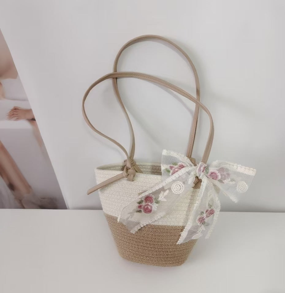 Women Woven Crossbody Shoulder Tote Beach Bag
