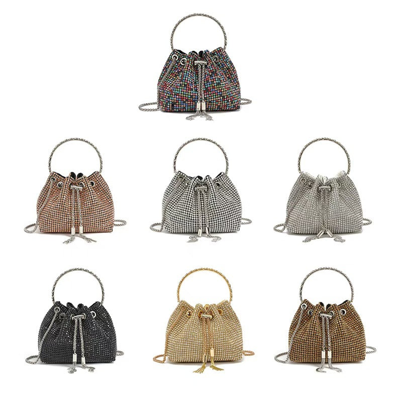 Gradient Full Diamond Tassel Evening Bag