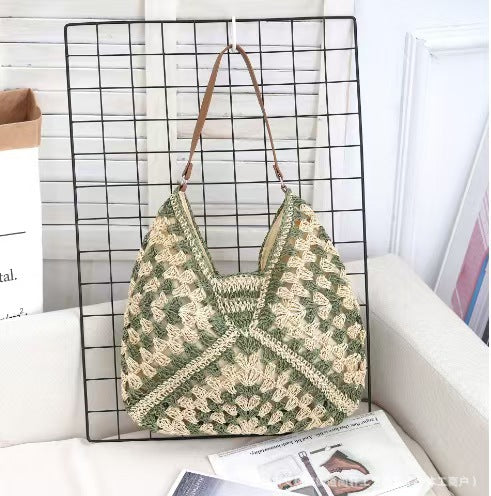 Summer Hollow Woven Straw Versatile Commuter Armpit Bag