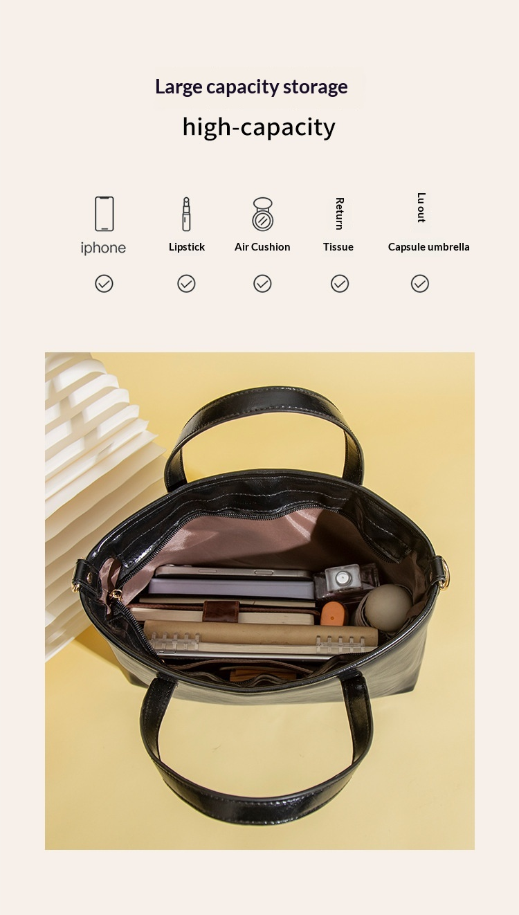 Vintage PU Leather Laptop Large Capacity Work Tote Bag