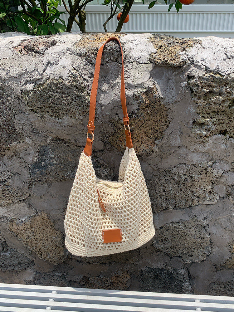 Woven Hollow Tote Beach Shoulder Bag