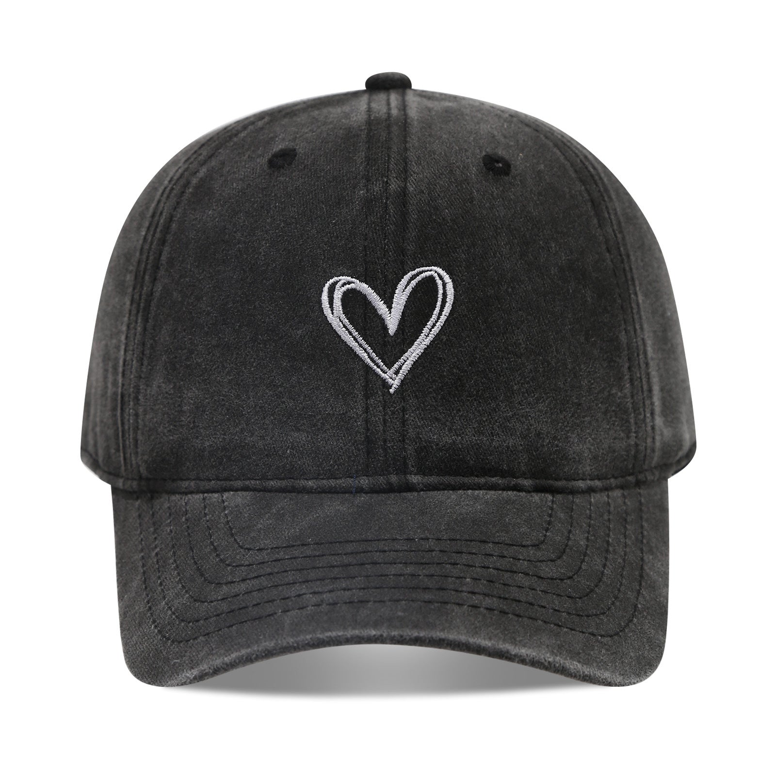 Literary Retro Embroidered Love Soft Peaked Cap