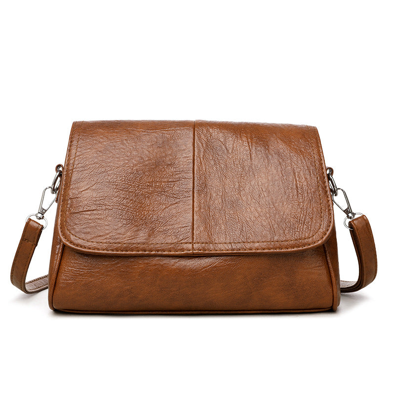 Vintage Leather Crossbody Flap Shoulder Bag