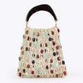 Boho Multicolor Handwoven Beaded Top-Handle Bag