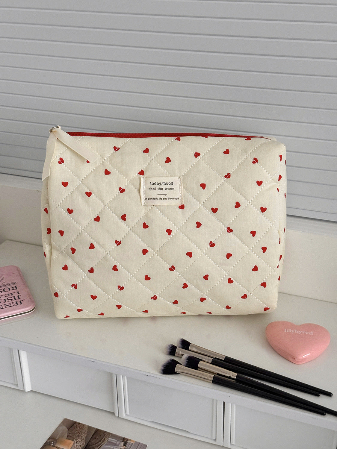 Red Love Large Capacity Toiletry Bag