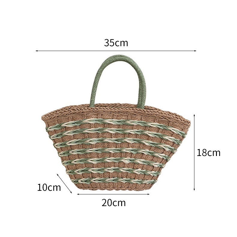 Versatile Paper Rope Woven Straw Shopping Bag