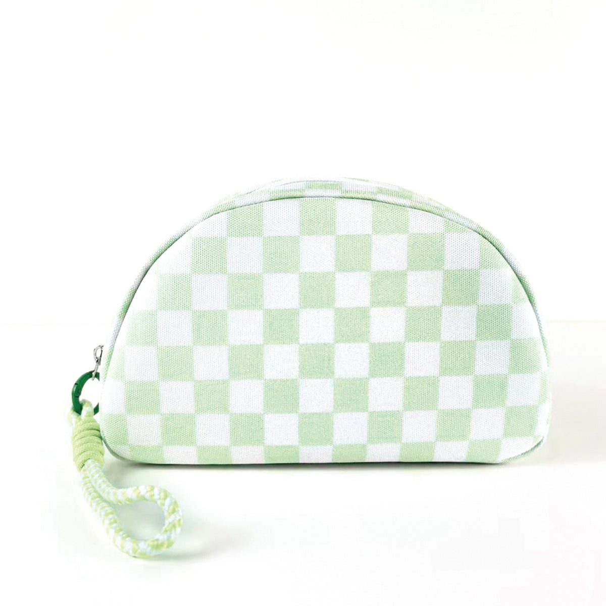 Polyester Checkered Tassel Clutch Waterproof Travel Cosmetic Bag