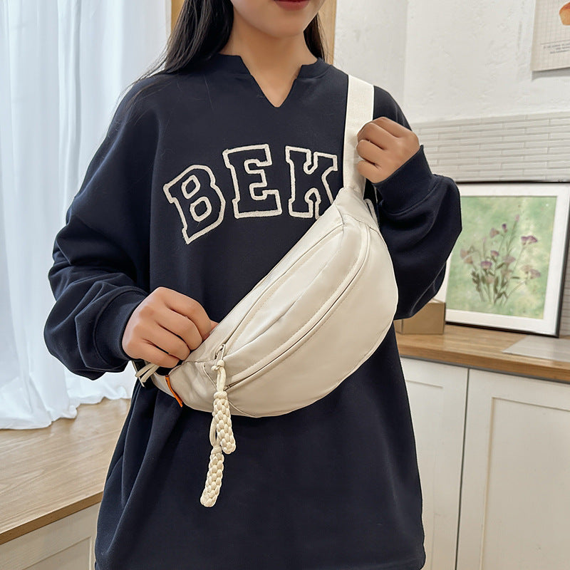 Women Trending Summer New Korean Sporty Zipper Waist Crossbody Bag