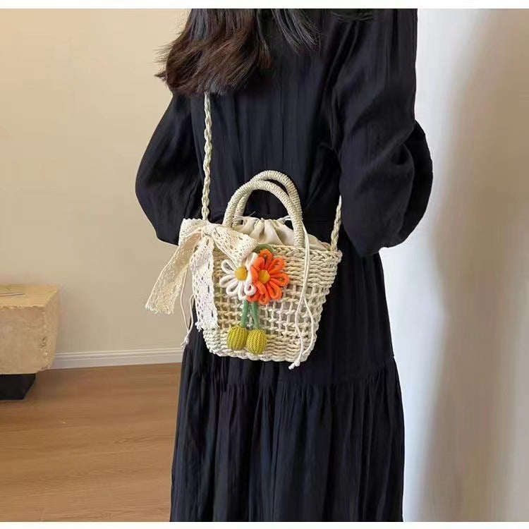 Women Premium Straw 2026 Summer New Unique Crossbody Woven Bucket Bag