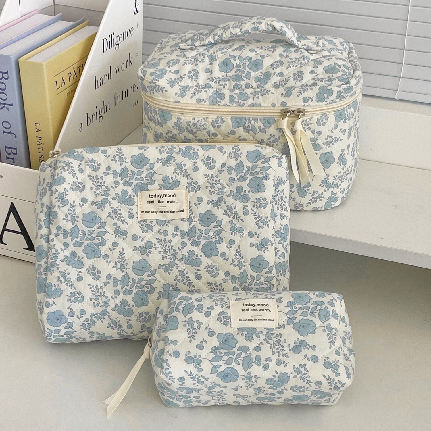 Multi-Pattern Palace Quilted Cosmetic Clutch and Octagonal Set