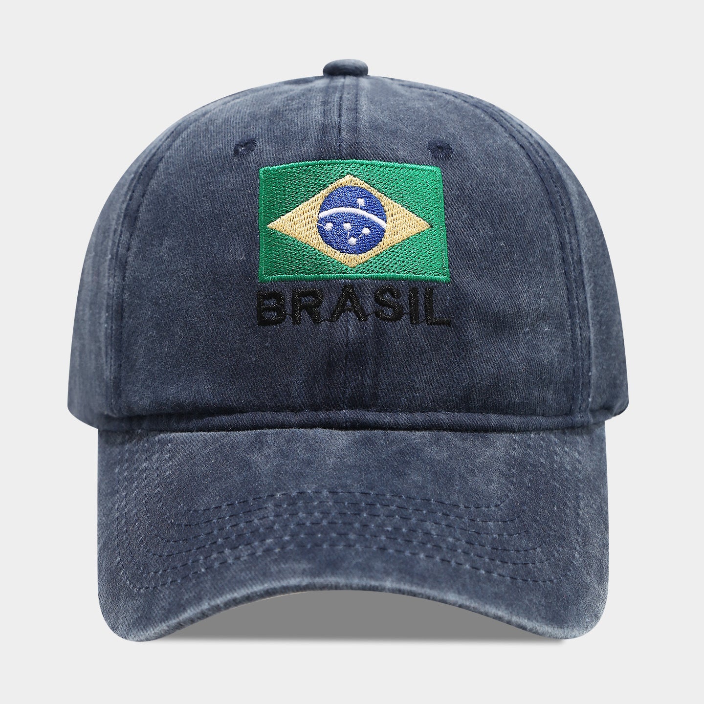 World Cup Flag Embroidered Black Baseball Cap