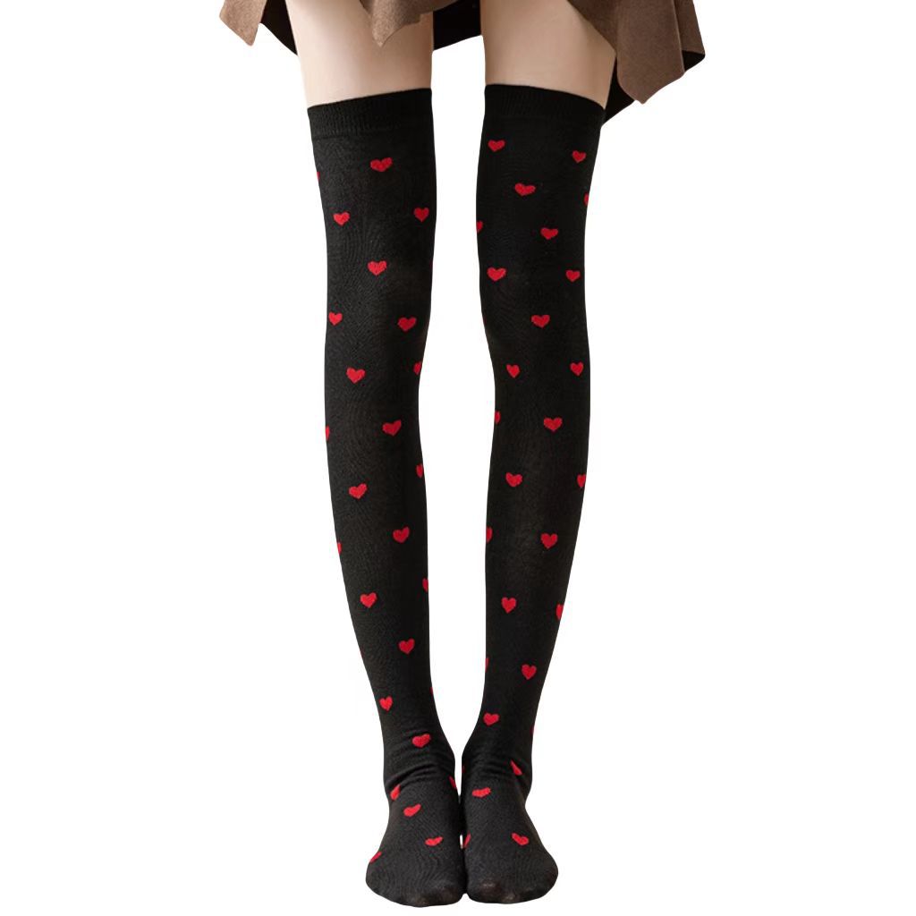 Cross border Valentine's Day date over the knee cotton sock