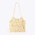 New Hand-Woven Cotton Rope Hollow Flower Seaside Vacation Daily Casual Versatile Fashion Niche Women'S Bag