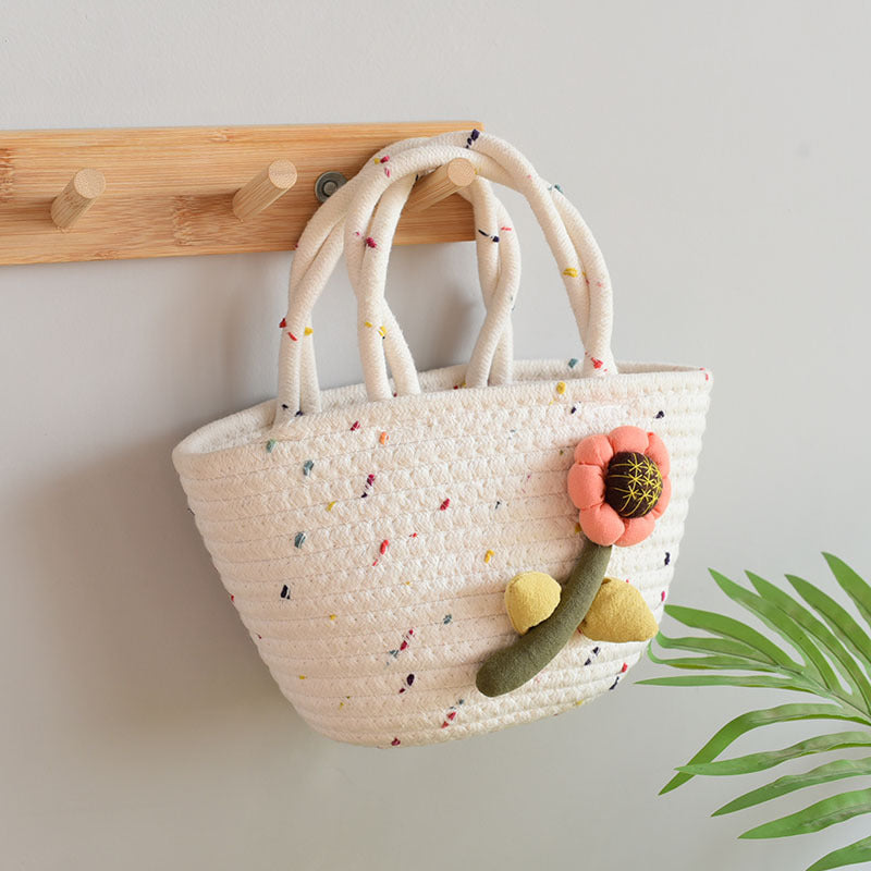 Casual Cute Cotton Rope Handheld Woven Bag