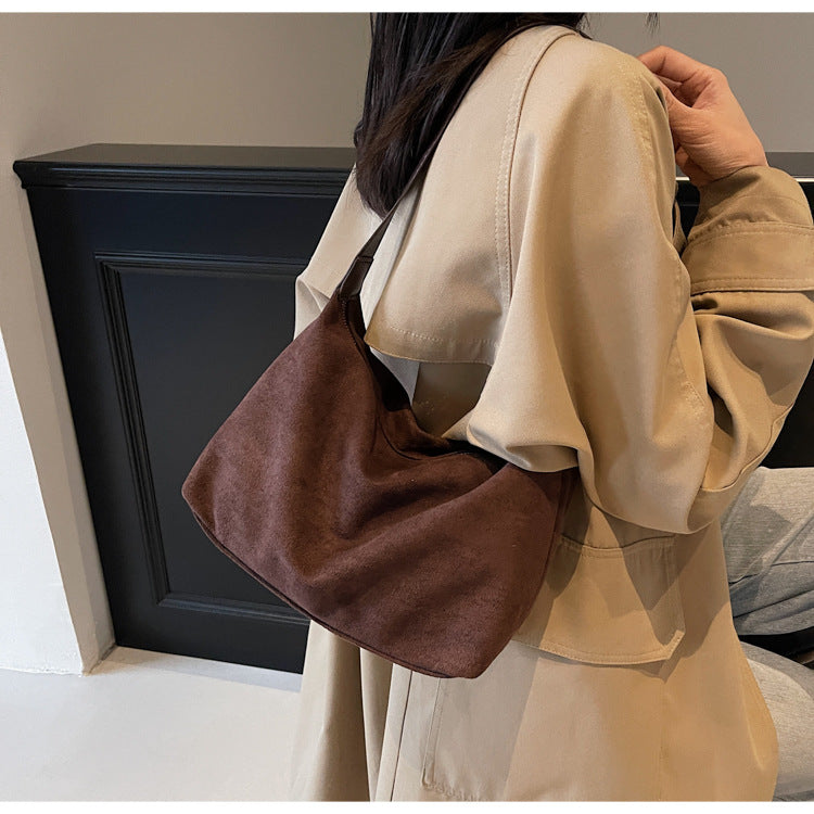 Vintage Crescent Soft PU Leather Baguette Shoulder Bag