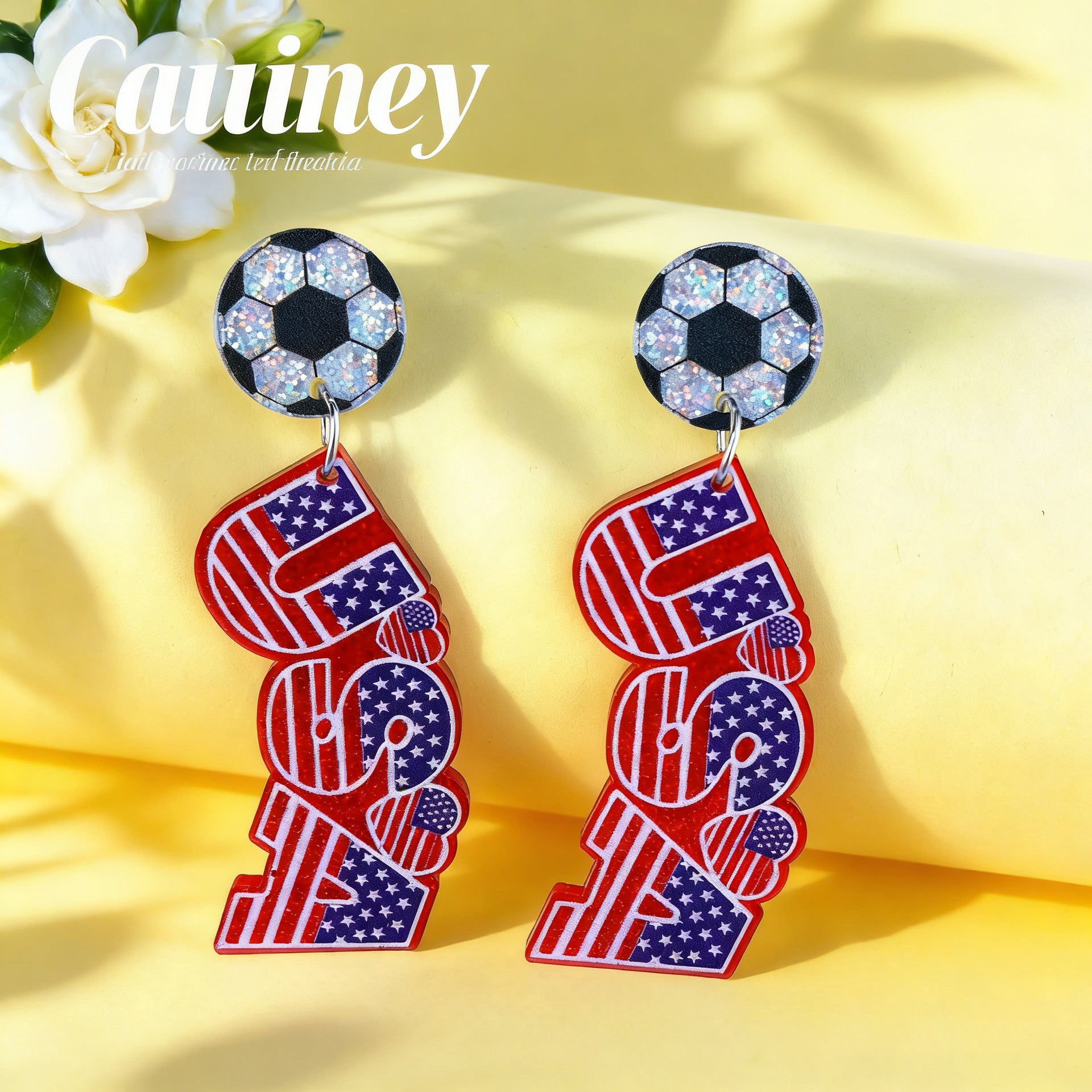 World Cup USA Flag Acrylic Independence Day Earrings