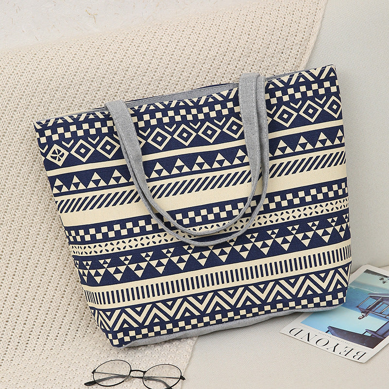 Double-Sided Printed Large Capacity Canvas Tote Bag