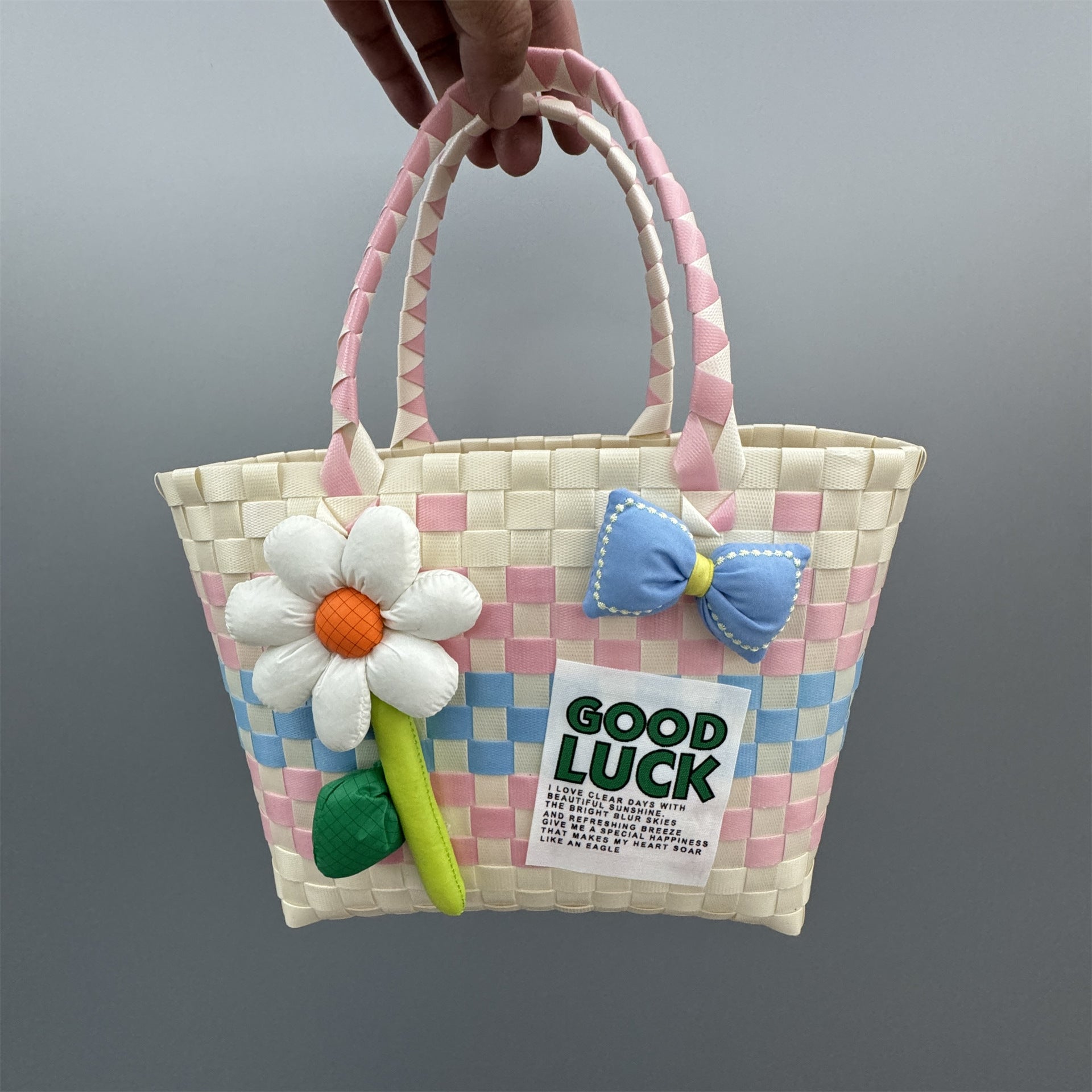 Decorative Plastic Woven Handbag