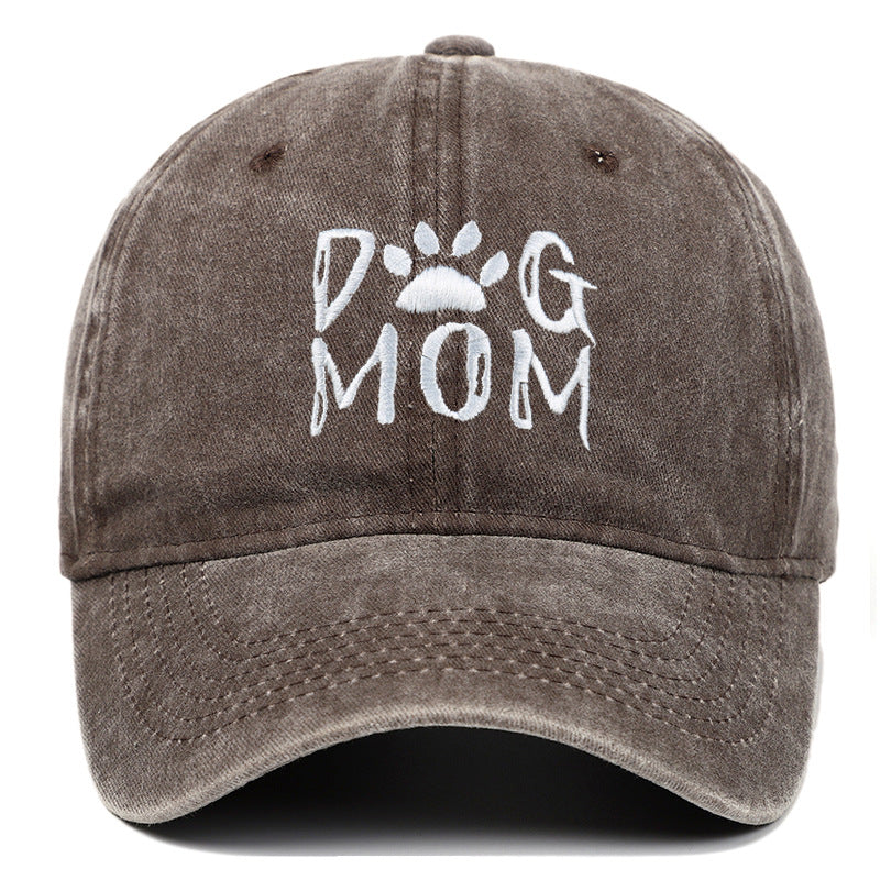 Washed Pure Cotton Embroidered Large Brim Cap