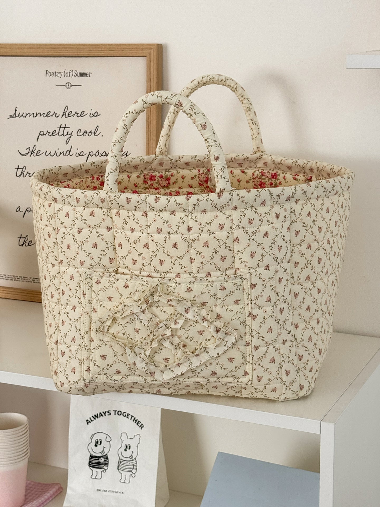 Floral Foldable Lightweight Storage Basket